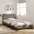 Cadru de pat cu tăblie, gri taupe, 100x200 cm, textil GartenMobel Dekor