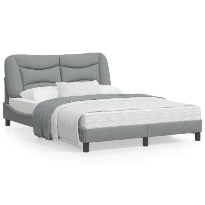 Cadru de pat cu tăblie, gri deschis, 120x200 cm, textil GartenMobel Dekor
