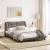 Cadru de pat cu tăblie, gri taupe, 120x200 cm, textil GartenMobel Dekor