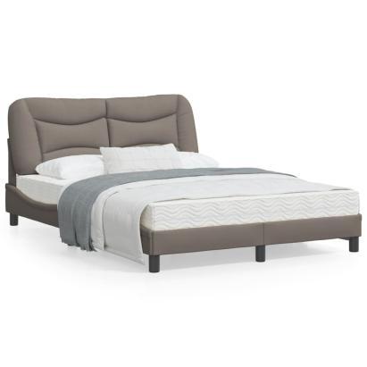 Cadru de pat cu tăblie, gri taupe, 120x200 cm, textil GartenMobel Dekor
