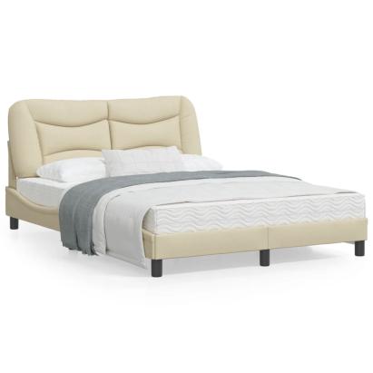 Cadru de pat cu tăblie, crem, 120x200 cm, textil GartenMobel Dekor