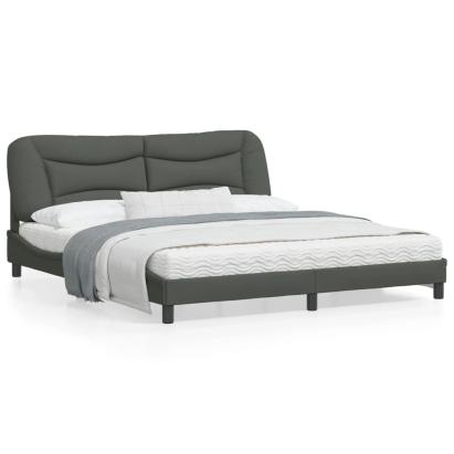 Cadru de pat cu tăblie, gri închis, 180x200 cm, textil GartenMobel Dekor