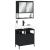 Set mobilier de baie, 2 piese, negru, lemn compozit GartenMobel Dekor