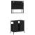 Set mobilier de baie, 2 piese, negru, lemn compozit GartenMobel Dekor