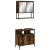 Set mobilier de baie, 2 piese, stejar fumuriu, lemn prelucrat GartenMobel Dekor