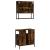 Set mobilier de baie, 2 piese, stejar fumuriu, lemn prelucrat GartenMobel Dekor