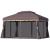 Pavilion/foisor pentru gradina/terasa, cadru aluminiu, cu plasa pentru insecte, cafeniu, 3.90x2.90x2.80 m GartenVIP DiyLine
