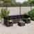 Set mobilier de grădină cu perne, 8 piese, negru, poliratan GartenMobel Dekor
