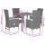 Set mobilier de grădină cu perne, 5 piese, negru, poliratan GartenMobel Dekor