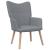 Scaun de relaxare cu taburet, gri deschis, textil GartenMobel Dekor