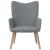 Scaun de relaxare cu taburet, gri deschis, textil GartenMobel Dekor