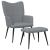 Scaun de relaxare cu taburet, gri deschis,textil GartenMobel Dekor