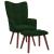 Scaun de relaxare cu taburet, verde închis, catifea GartenMobel Dekor