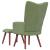Scaun de relaxare cu taburet, verde deschis, catifea GartenMobel Dekor