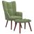 Scaun de relaxare cu taburet, verde deschis, catifea GartenMobel Dekor