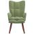Scaun de relaxare cu taburet, verde deschis, catifea GartenMobel Dekor
