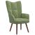Scaun de relaxare cu taburet, verde deschis, catifea GartenMobel Dekor