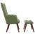 Scaun de relaxare cu taburet, verde deschis, catifea GartenMobel Dekor