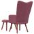 Scaun de relaxare cu taburet, roz, catifea GartenMobel Dekor