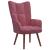 Scaun de relaxare cu taburet, roz, catifea GartenMobel Dekor
