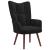 Scaun de relaxare cu taburet, negru, catifea GartenMobel Dekor