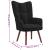 Scaun de relaxare cu taburet, negru, catifea GartenMobel Dekor