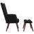 Scaun de relaxare cu taburet, negru, catifea GartenMobel Dekor