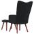 Scaun de relaxare cu taburet, negru, catifea GartenMobel Dekor