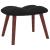 Scaun de relaxare cu taburet, negru, catifea GartenMobel Dekor