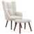 Scaun de relaxare cu taburet, alb crem, catifea GartenMobel Dekor