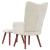 Scaun de relaxare cu taburet, alb crem, catifea GartenMobel Dekor