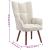 Scaun de relaxare cu taburet, alb crem, catifea GartenMobel Dekor