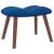 Scaun de relaxare cu taburet, albastru, catifea GartenMobel Dekor