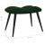 Scaun de relaxare cu taburet, verde închis, catifea GartenMobel Dekor