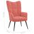 Scaun de relaxare cu taburet, roz, catifea GartenMobel Dekor