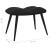 Scaun de relaxare cu taburet, negru, catifea GartenMobel Dekor