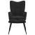 Scaun de relaxare cu taburet, negru, catifea GartenMobel Dekor