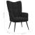 Scaun de relaxare cu taburet, negru, catifea GartenMobel Dekor