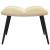 Scaun de relaxare cu taburet, alb crem, catifea GartenMobel Dekor