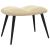 Scaun de relaxare cu taburet, alb crem, catifea GartenMobel Dekor