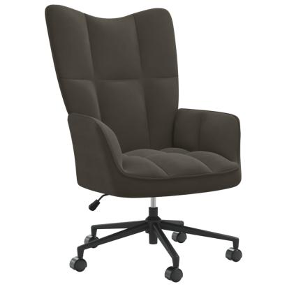 Scaun de relaxare, gri închis, catifea GartenMobel Dekor
