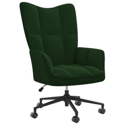 Scaun de relaxare, verde închis, catifea GartenMobel Dekor
