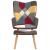 Scaun de relaxare cu taburet, textil, petice GartenMobel Dekor