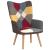 Scaun de relaxare cu taburet, textil, petice GartenMobel Dekor