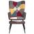 Scaun de relaxare cu taburet, textil, petice GartenMobel Dekor