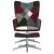 Scaun de relaxare cu taburet, textil, petice GartenMobel Dekor