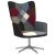 Scaun de relaxare cu taburet, textil, petice GartenMobel Dekor