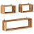 Set rafturi de perete cub, 3 piese, lemn masiv acacia GartenMobel Dekor