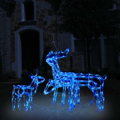 Instalație de lumini de Crăciun cu reni, 3 piese, 229 LED-uri GartenMobel Dekor