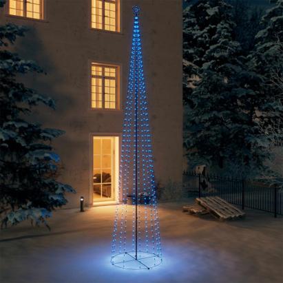 Decorațiune brad Crăciun conic 752 LED-uri albastru 160x500 cm GartenMobel Dekor